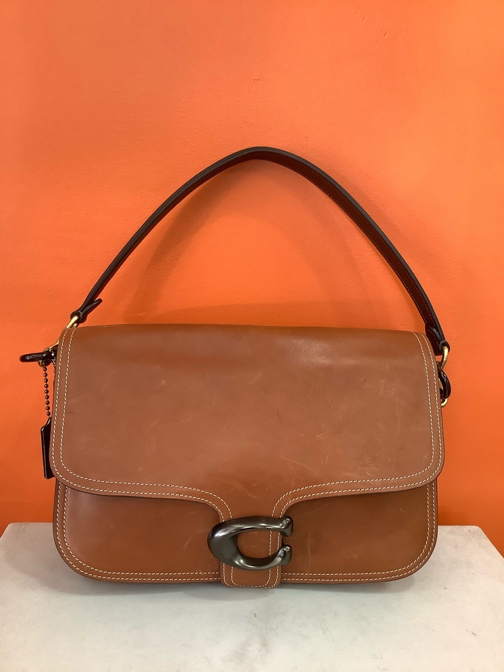 Cognac Coach Handbag